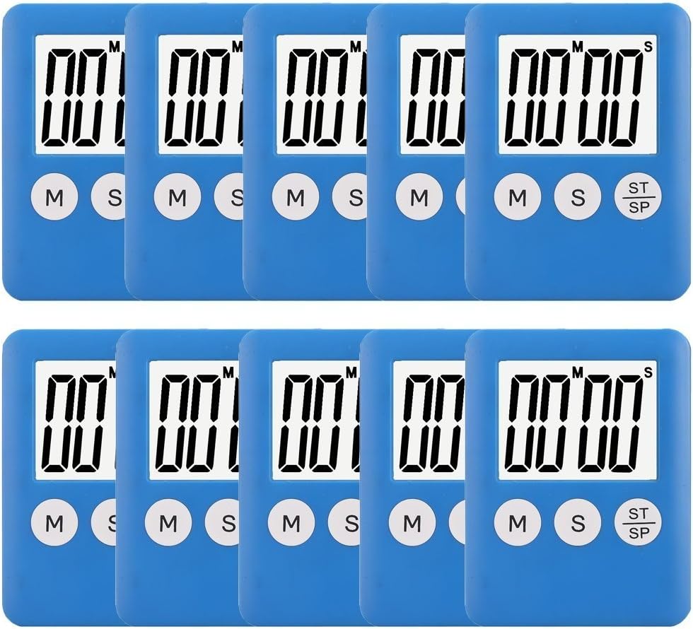 10 Pack Small Digital Kitchen Timer Magnetic Countdown Up Minute Second Timer