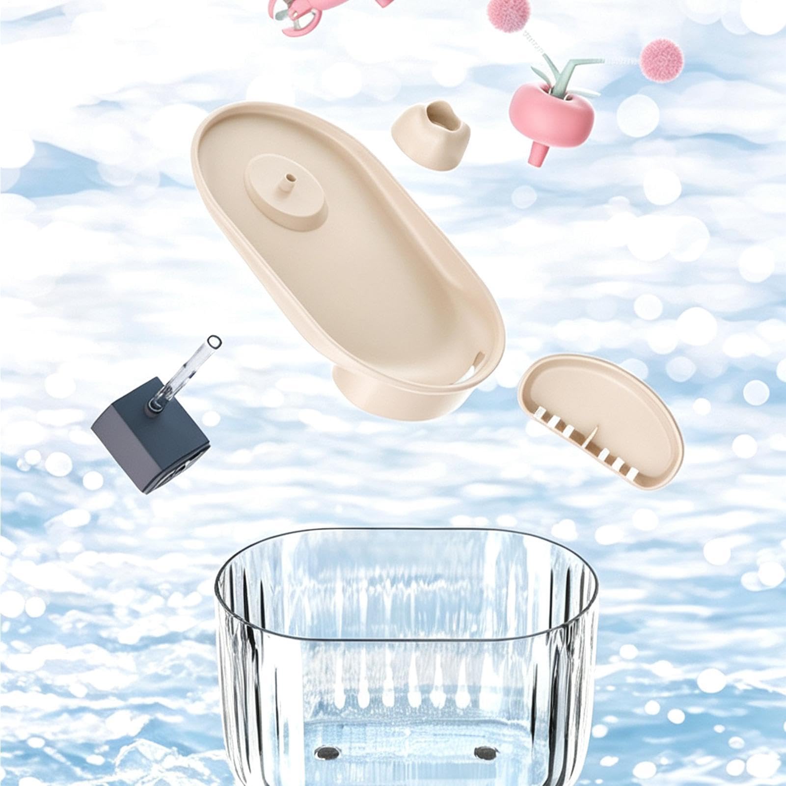 Fuente de agua animales 1,8 l funcionamiento automático recargable USB 3