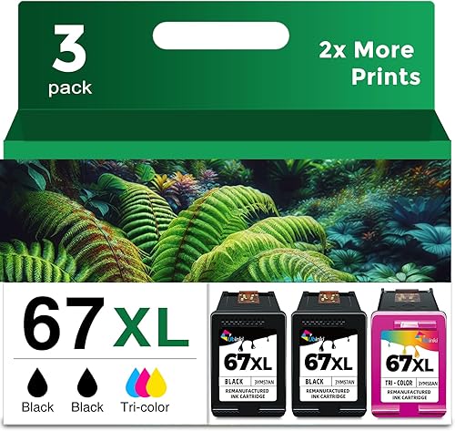 Miniatura 1 de 67XL - Cartuchos de tinta de repuesto para HP Ink 67 XL HP67 HP67XL for2700 4155e 2755e 2734e 4100 2700e 4100e 6400 2752 2752e 4152e 6455e 6055e