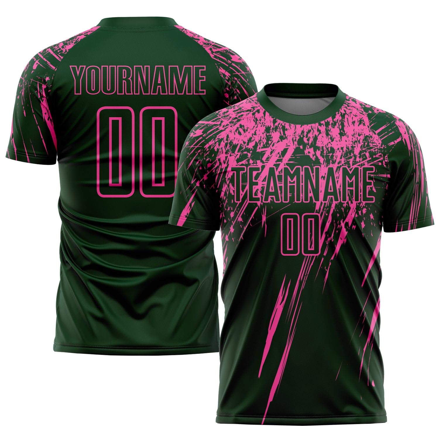 Generic Custom Soccer Jerseys for Men Women Youth Kids, Green Pink Personalized Soccer Jersey Printed Name Number Logo Mens Clothing