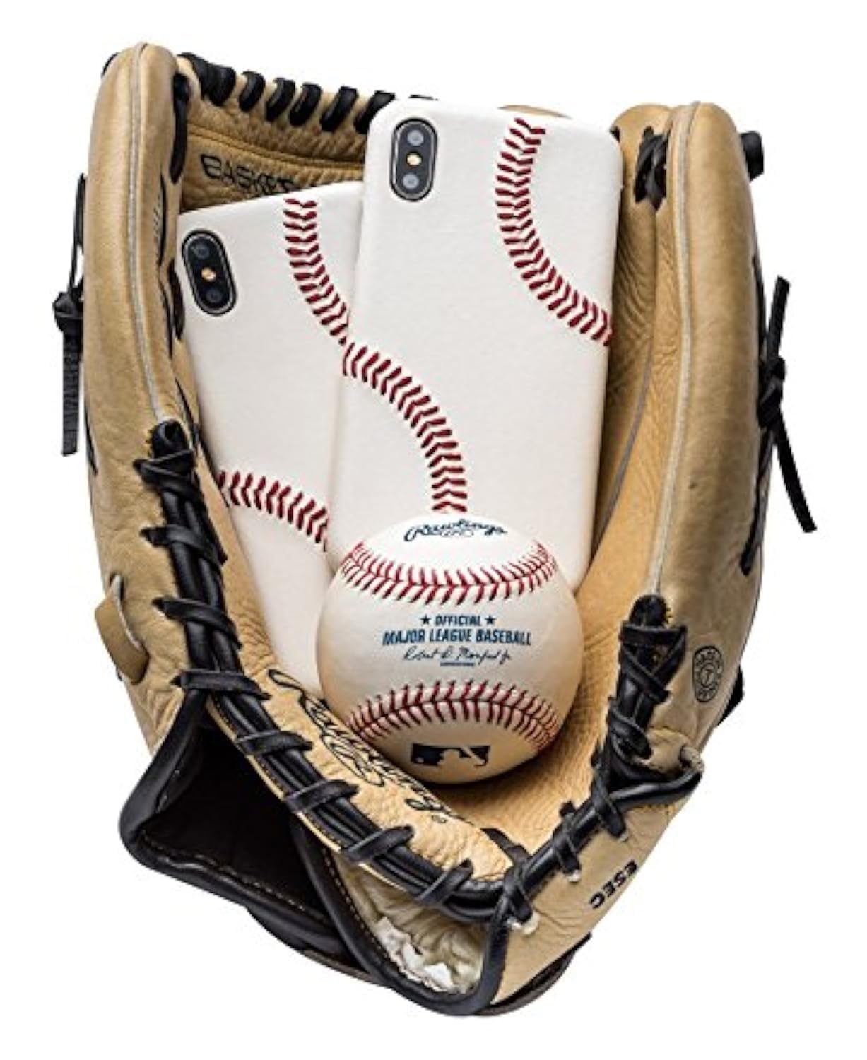 mcmadley Baseball Phone Case for iPhone X/iPhone Xs - Made with Genuine Professional Baseball Leather and Raised Red Hand Stitching, Ultra Thin, Firm Grip, Phone Cover Made with White Leather