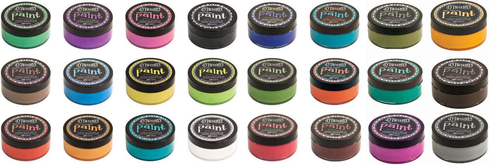 Ranger - Dyan Reaveley Dylusions Acrylic Paint - Lot of 24 Colors Jars Bundle