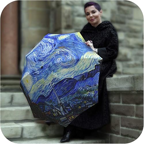 Miniatura 6 de LB - Paraguas artístico para mujeres y hombres Paraguas de diseñador con apertura automática Paraguas de moda elegante regalo Paraguas compacto