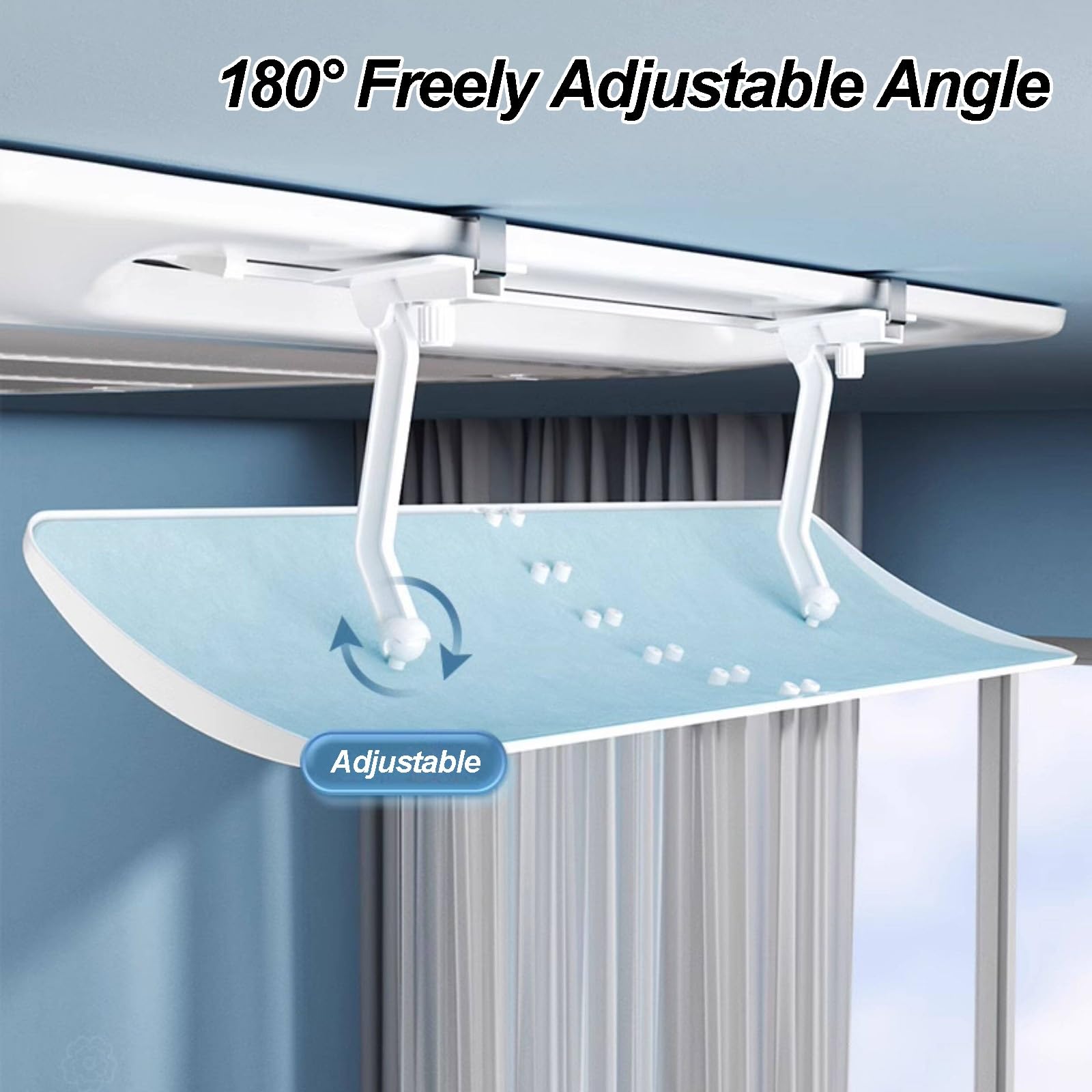 Set di 4 Deflettore Condizionatore Universale per Bocchette, Deflettore Aria Condizionataa Cassetta da Soffitto, Angolo Regolabile, Bloccano il Flusso d'Aria Diretto
