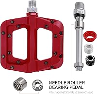 Vista 5 de FOOKER Pedales MTB para bicicleta de montaña, 3 rodamientos, antideslizantes, ligeros, de fibra de nailon, pedales de plataforma de bicicleta