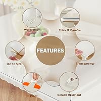 Vista 3 de Royhom - Protector de mesa de plástico mate de 2mm de grosor, 72 x 40 pulgadas, protector de mesa transparente, alfombrilla de escritorio de PVC