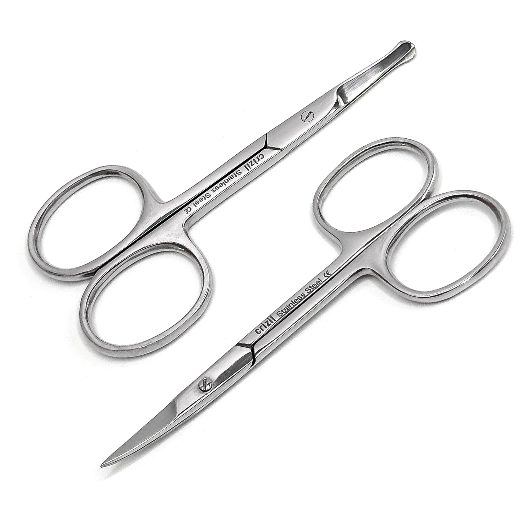 Nail Scissors for Women &amp; Men – Stainless Steel, Curved Blade, Sharp Scissors for Toenails, Manicure, Pedicure, Cuticle For Home &amp; Professional Use (Facial Hair Scissors)