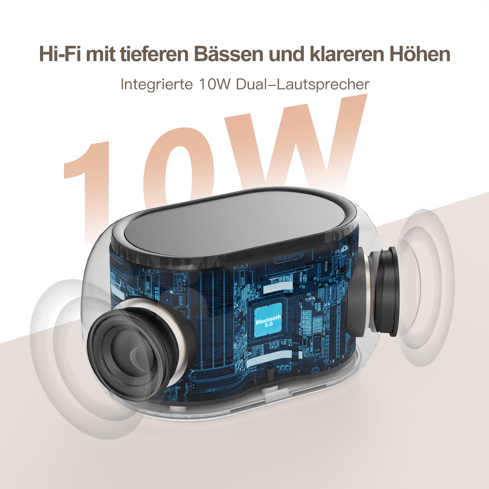 ANJANK Digitaler Radiowecker 4-in-1 mit Bluetooth Lautsprecher, Wecker mit 7 Farben Nachtlicht, UKW Radio, 0–100% stufenlos dimmbares Display, 8 Wecktöne, Digital Alarm Clock fürs Schlafzimmer
