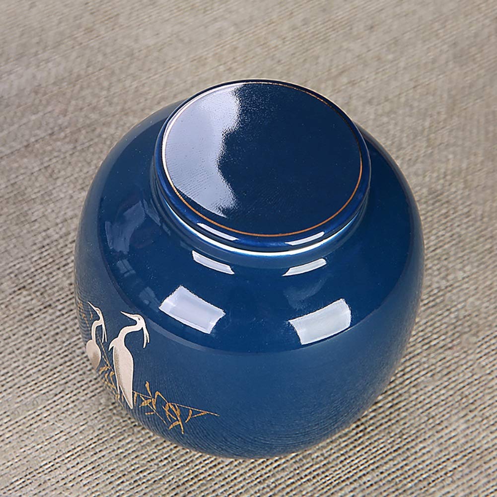 Urna In Ceramica Per Ceneri Di Animali – Blu Zaffiro Opaco, A Mano, Con Scatola Porta Foto, Taglia M 170ml