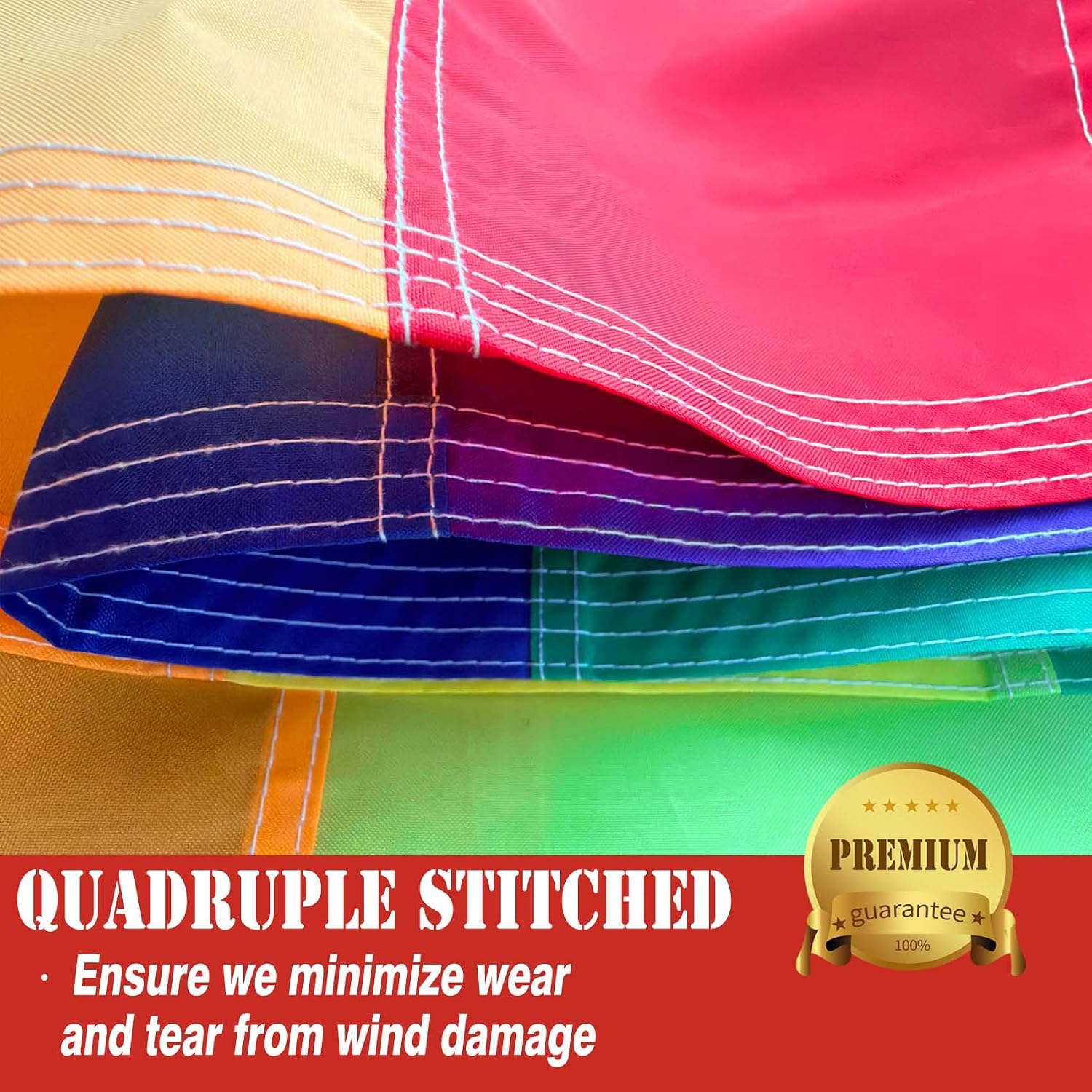 Premium Rainbow Pride Flag 3x5 Outdoor, Longest Lasting Polyester 220D Sewn Stripes | LGBTQ Flags Pride Flags House Decoration Banner