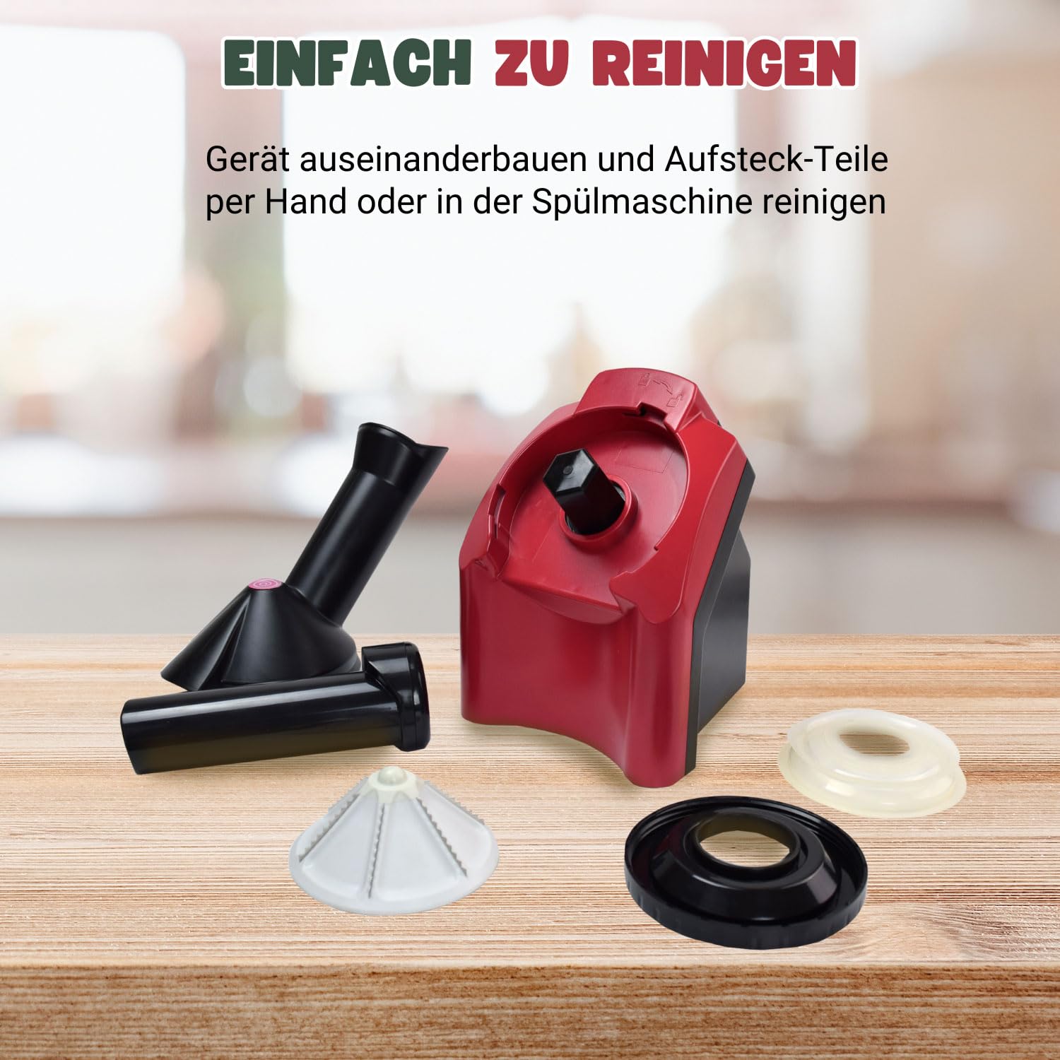 Syntrox Germany Eismaschine Woron für gefrorene Früchte | Frozen Fruit Ice Cream Maker, Eis zuhause herstellen, Eisbecher Zubehör, mit Gefrierfunktion