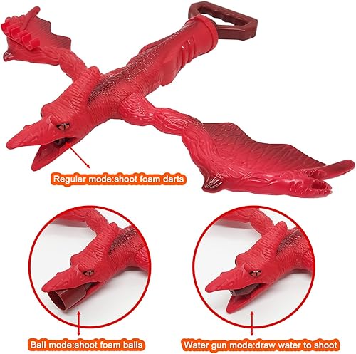 Miniatura 5 de Ziguyba Juguete de arco y flecha de dinosaurio, juguete de pterosaurio 4 en 1, pistola de juguete de dinosaurio, pistola de agua, juego de tiro con