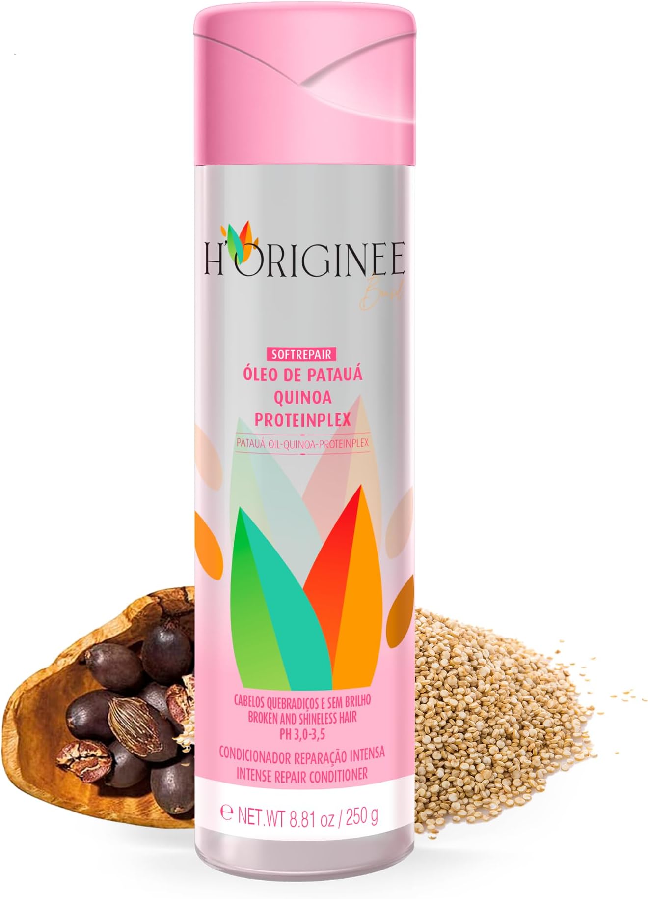 Softrepair Patauá Oil Conditioner - VEGAN - Revitalize and Nourish - Improves Hair Growth, Strength and Natural Glow Cruelty Free, Natural Ingredients, Hypoallergenic - H’originée Brasil - 8.81 oz