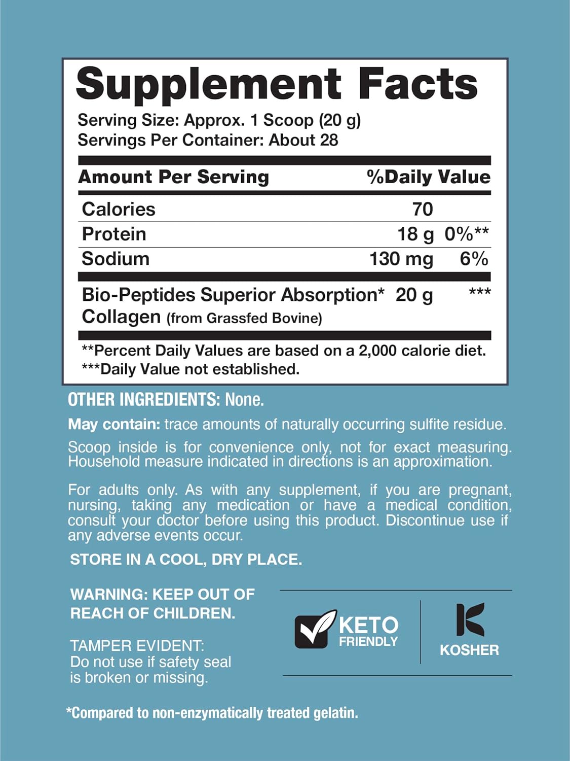 NeoCell Collagen Bio-Peptides Powder | 20oz | Super Hair, Skin, and Nails | Superior Absorption | Grassfed Protein Supplement | Advanced with 18 Essential Amino Acids