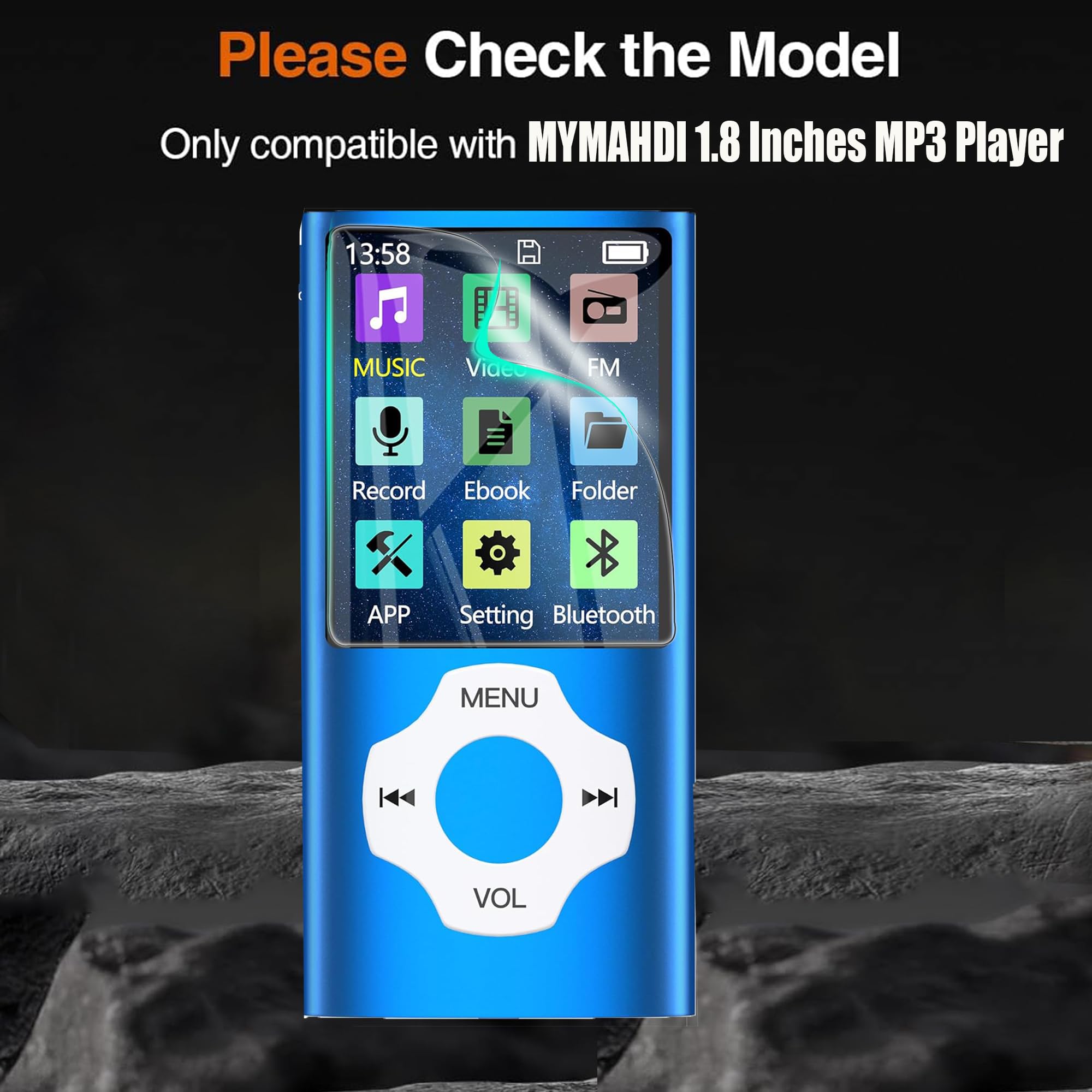 Lamshaw Compatible for MYMAHDI MP3 Player Screen Protector, [6 Pack] Full Coverage TPU Clear Film Compatible for MYMAHDI 1.8 Inches MP3 Player (6 Pack)