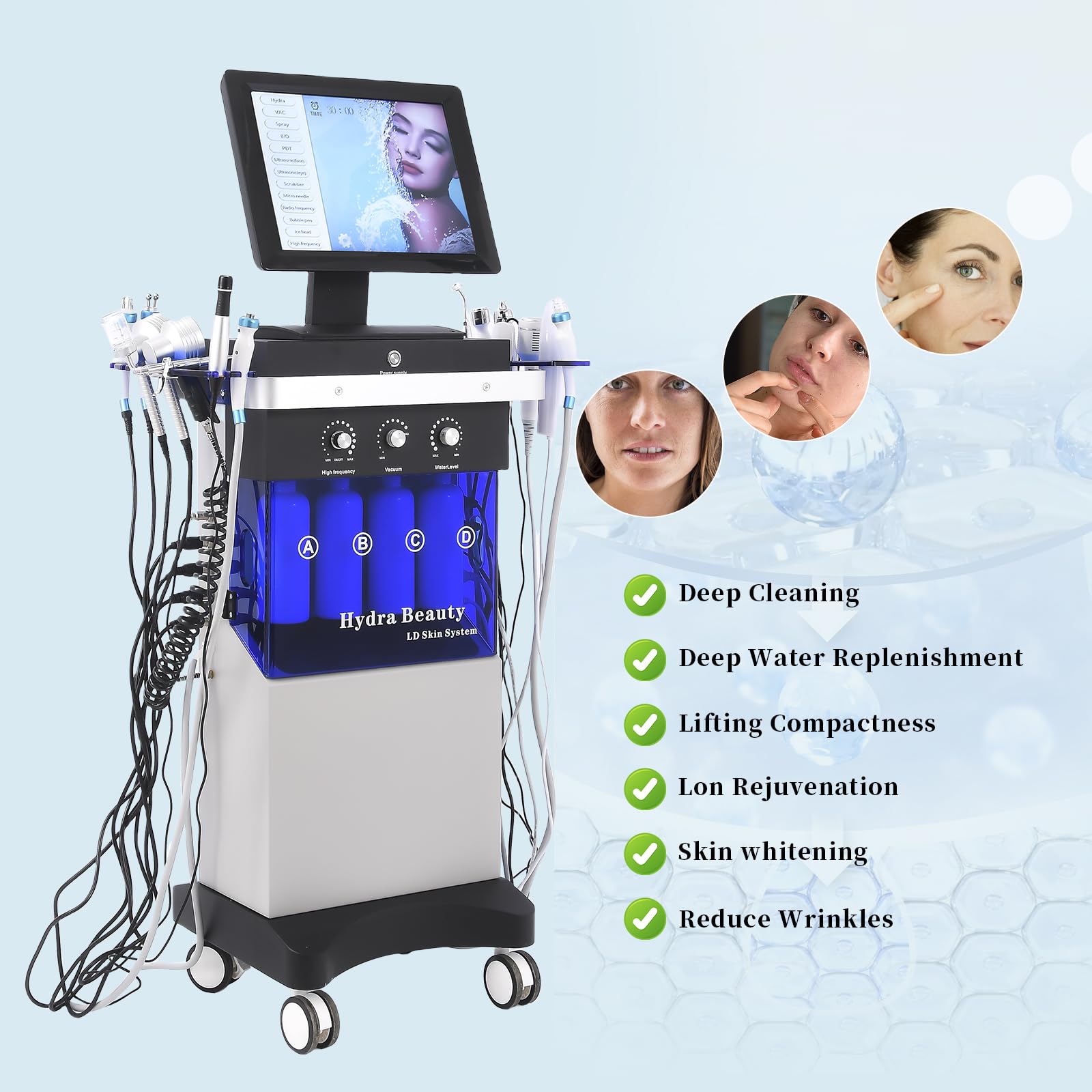 14 in 1 Facial Machine Hydrogen oxygen Face Steamer for Deep