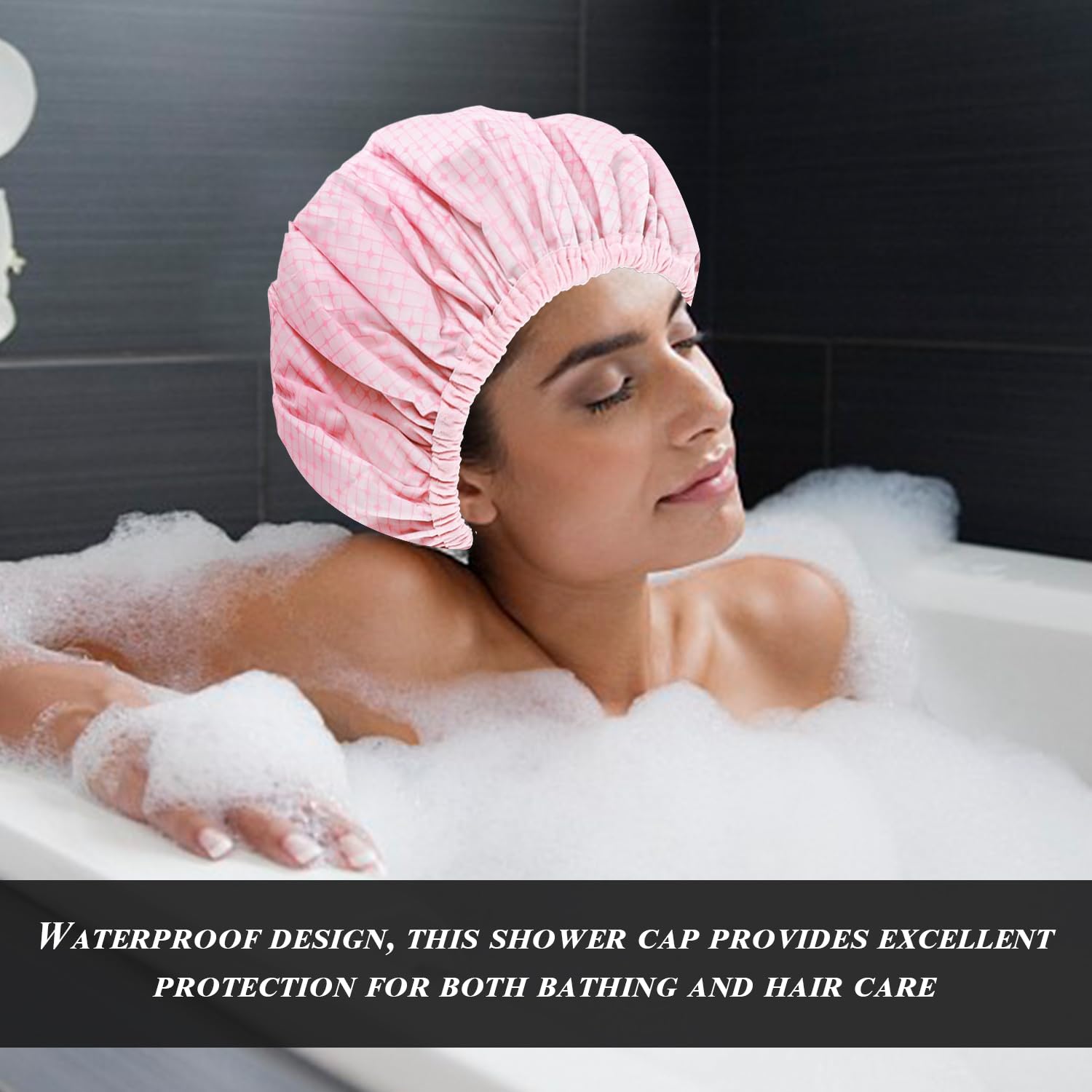 4Pcs Shower Caps for Women Waterproof Shower Caps, Hair Care Accessories, Reusable Shower Caps, Bath Supplies - Image 4
