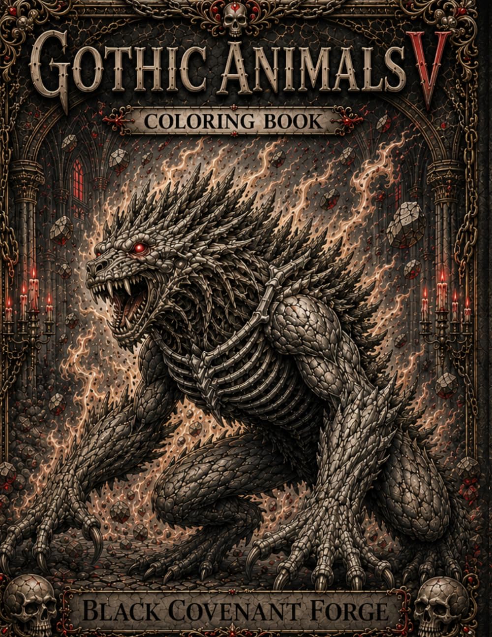 Gothic Animals V Coloring Book: Mythical Creatures and Gothic Guardians