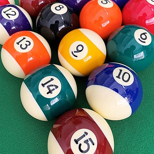 Miniatura 2 de Juego de bolas de piscina de 2-1/4 pulgadas, tamaño reglamentario completo, 16 bolas de resina