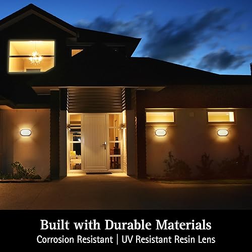 Miniatura 5 de Ultralux Lámpara LED blanca de 11 pulgadas, montaje empotrado para pared o techo, lente de resina resistente a los rayos UV, 120V TRIAC regulable