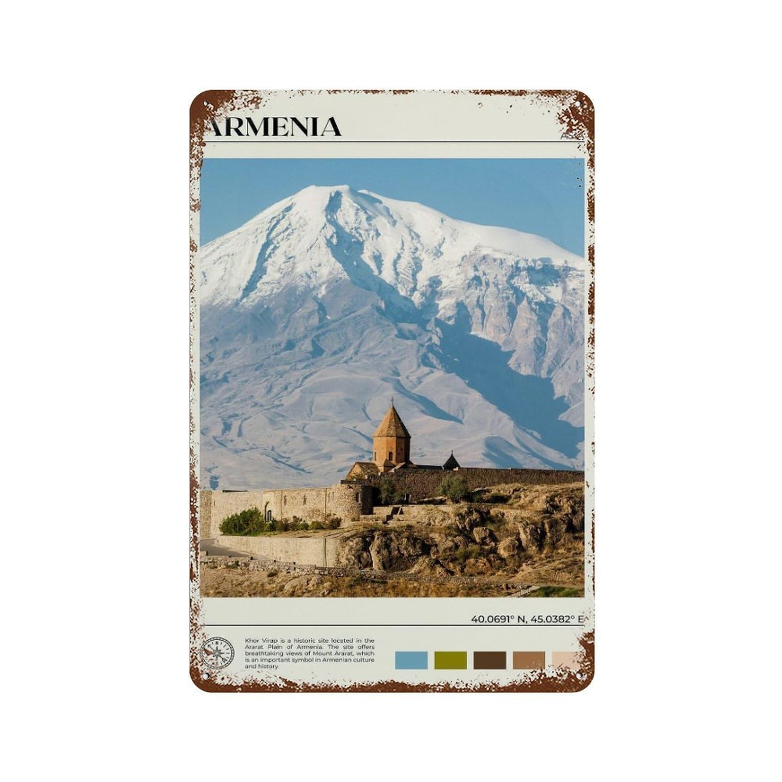 xiaoxiaoshen Real Photo Armenia Decor Asia Wall Decor Art Metal Tin Poster Modern Home Decor Art Home Bar Shop Decorations Vintage Sign 30x20cm