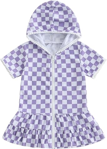 Yccutest Toddler Hooded Terry Swim Cover Up Kids Swimsuit Cover for Girls Beach Bathing Suit Wraps ملابس السباحة الصيفية