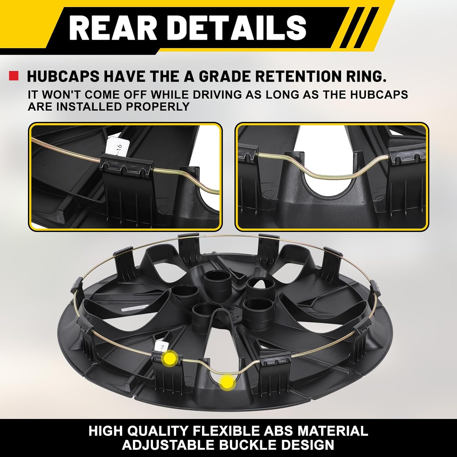 16" Hubcaps Wheel Rim Cover Compatible for 2019-2023 Nissan Altima Steel Wheels, Snap On Installation PP Material Set of 4 (16-Inch, Black Lacquer Color)