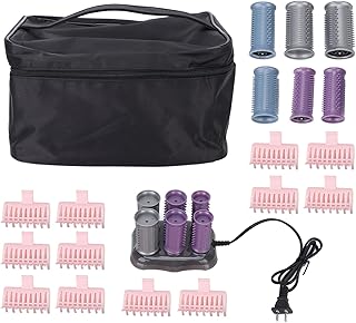 Electrci Hastes para Permanente de Cabelo, 12 peças de rolos de cabelo com aquecimento rápido para cabelos curtos e longos e naturais — rolos de modelador de cabelo com grampos de cabelo de tamanhos diferentes