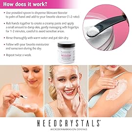 NeedCrystals Microdermabrasion Crystals DIY Face Scrub. Natural Facial Exfoliator for Dull or Dry Skin Improves Scars, Blackheads, Pore Size, Wrinkles, Blemishes & Skin Texture 8 oz. / 227g.