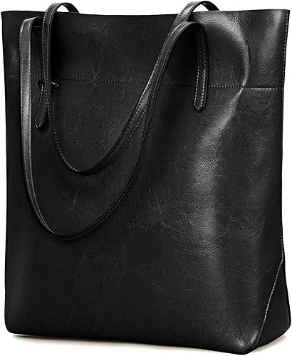 Kattee Cartera bandolera de cuero auténtico vintage para mujer con asas ajustables