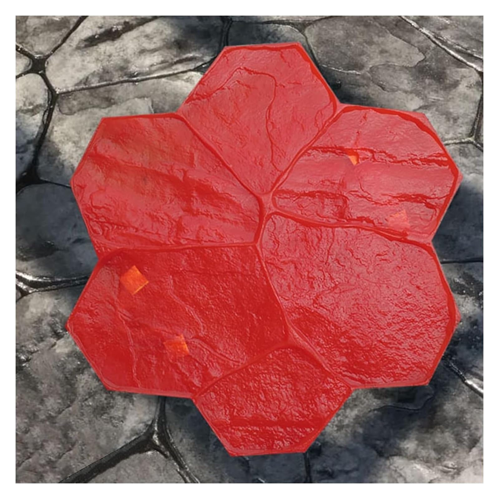 Set di tappetini in Cemento con Texture Ardesia - 6 tappetini in Cemento per Creare Splendidi Motivi, Ideali per progetti Fai-da-Te e patii Esterni, valorizzando l'estetica del Tuo Giardino.