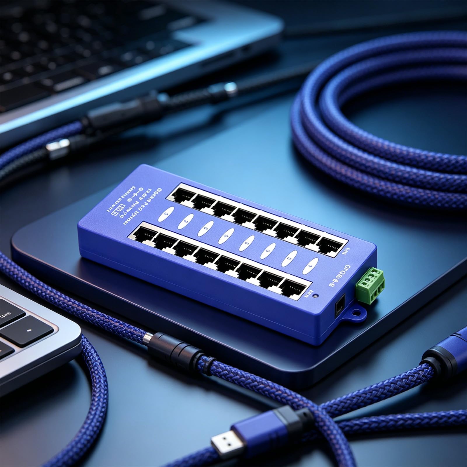 Iniettori Power Over Ethernet a 8 Porte salvaspazio, PVC | dispositivo salvaspazio supporta la trasmissione dei dati per i punti accesso delle fotocamere