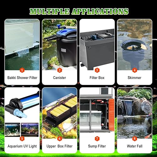 Miniatura 8 de NEZO Bomba de agua para acuario con controlador, sumergible y bomba de retorno de ahorro de energía en línea para acuario, tanque de peces de agua