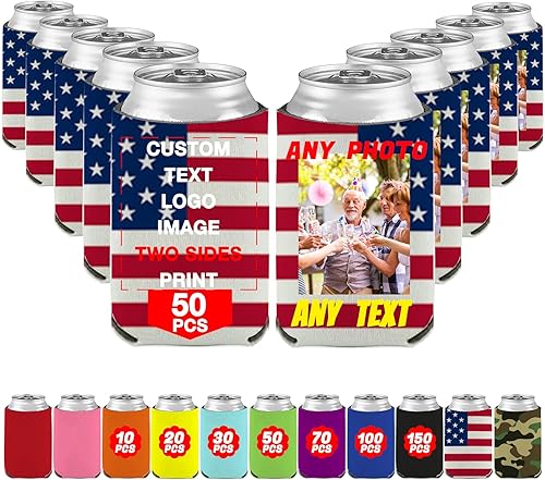 Miniatura 9 de Funda para enfriadores de cerveza personalizada, 50 unidades, a granel, con aislamiento, para botella de bebidas con imagen, logotipo, texto para