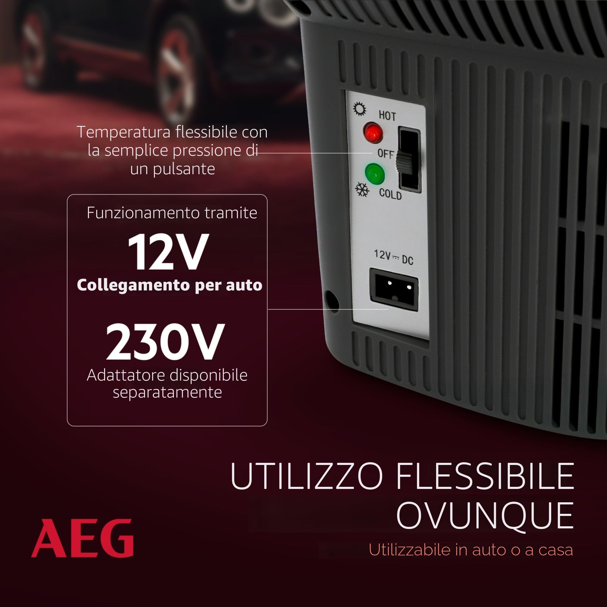 AEG Automotive 10693 Board-Bar BK 6-Contenitore termoelettrico da 6 Litri, 12/230 Volt, Presa, richiudibile in Auto, 6 Liter