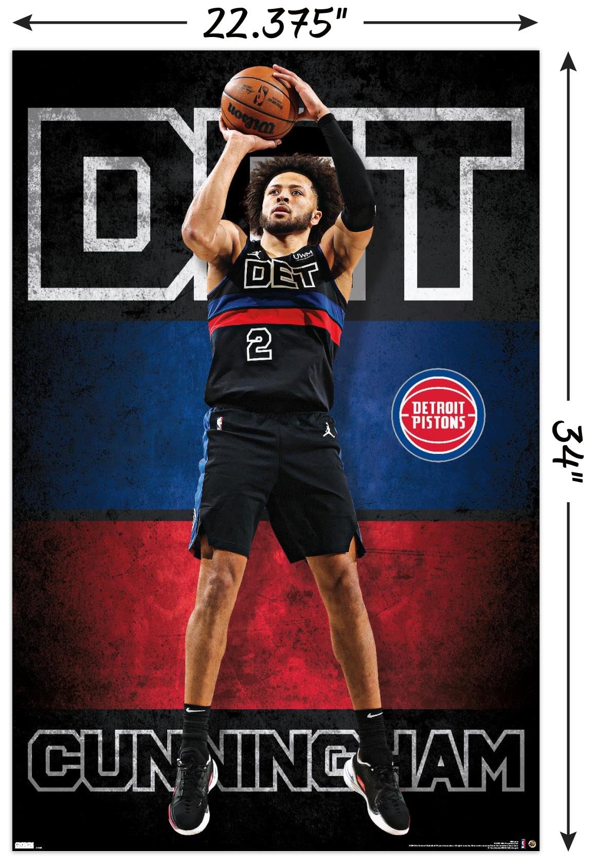 Amazon.com: NBA Detroit Pistons - Cade Cunningham 23 Wall Poster