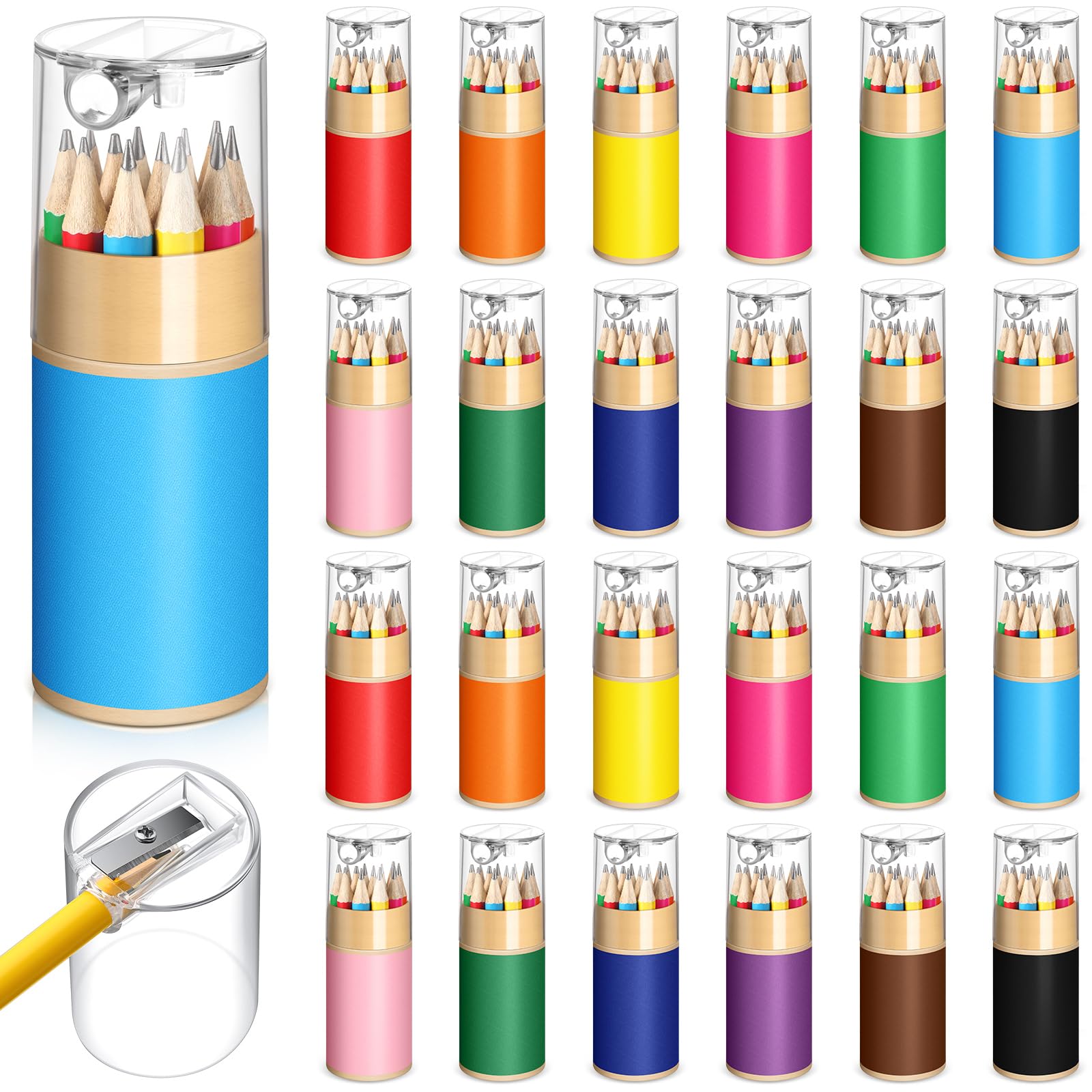 Humyoun 288 Pack Mini Pencils for Kids Ages 2-6, Short Toddler Golf Pencils with Built-in Sharpener, Bulk Classroom School Supplies Preschool Party