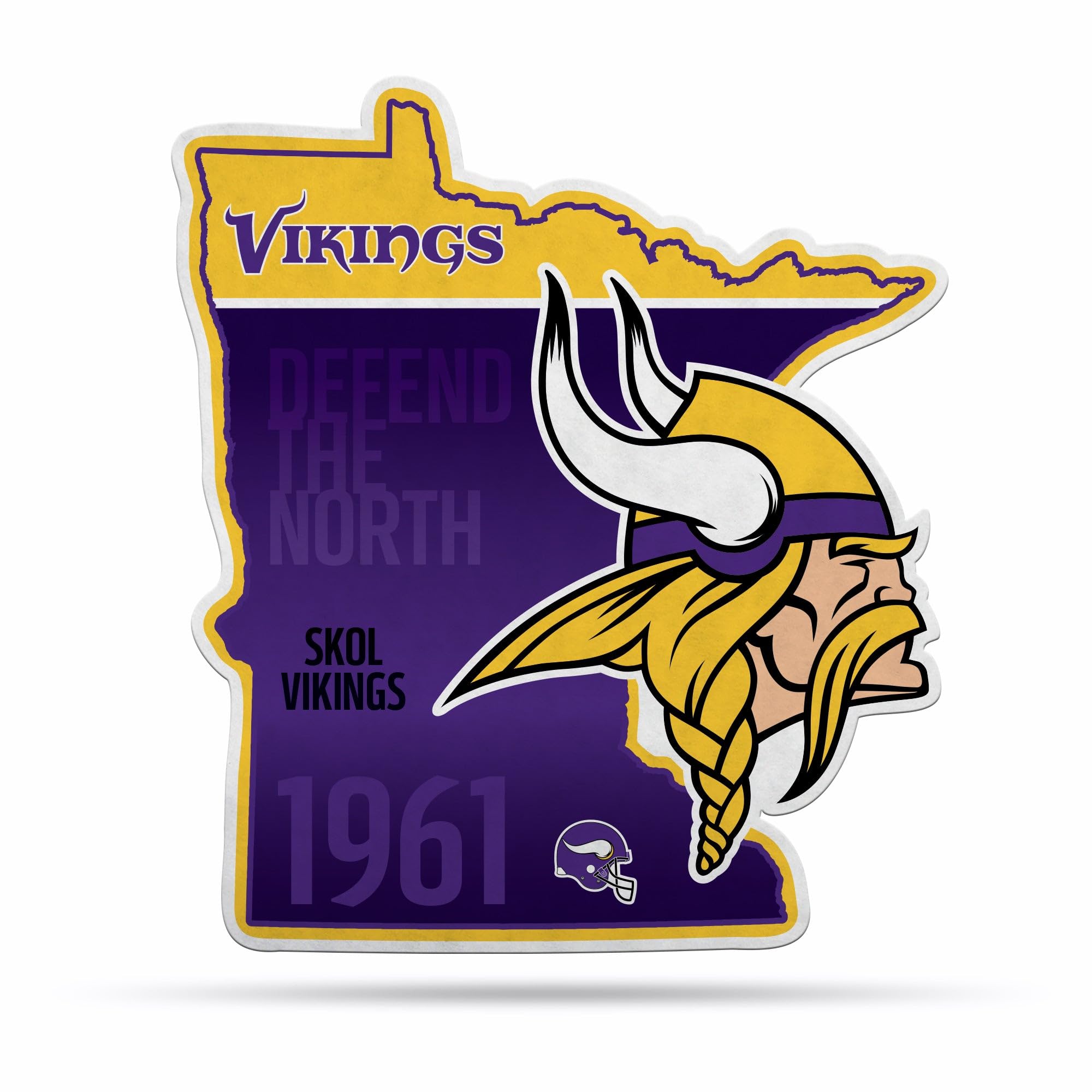 Rico Industries NFL Football State Shape Shape Cut Pennant - Home and Living Room Décor - Soft Felt EZ to Hang