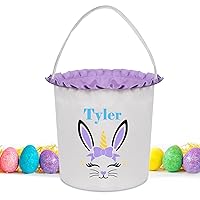 Vista 6 de Canastas de Pascua para niños y niñas, cesta de Pascua personalizada para niños, cesta de caza de Pascua, cesta de huevos de Pascua, cestas vacías
