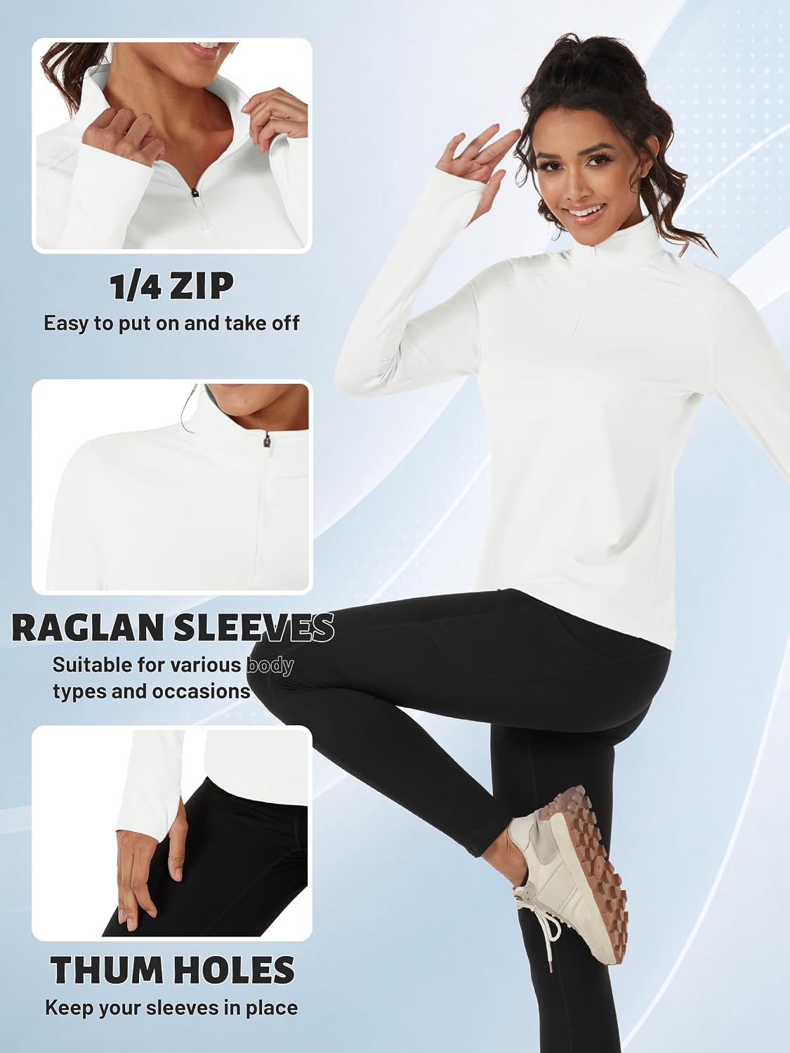 TACVASEN Women's Fleece Pullover Quarter Zip Sweatshirt Thermal Shirts Long Sleeve Athletic Tops