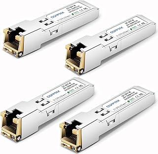 4Pack 1000BASE-T Copper SFP Transceiver, SFP to RJ45 SFP 1G SFP-T Module for Cisco GLC-T/SFP-GE-T, Ubiquiti UF-RJ45-1G, Meraki MA-SFP-1GB-TX, D-Link, Supermicro, Netgear, TP-Link
