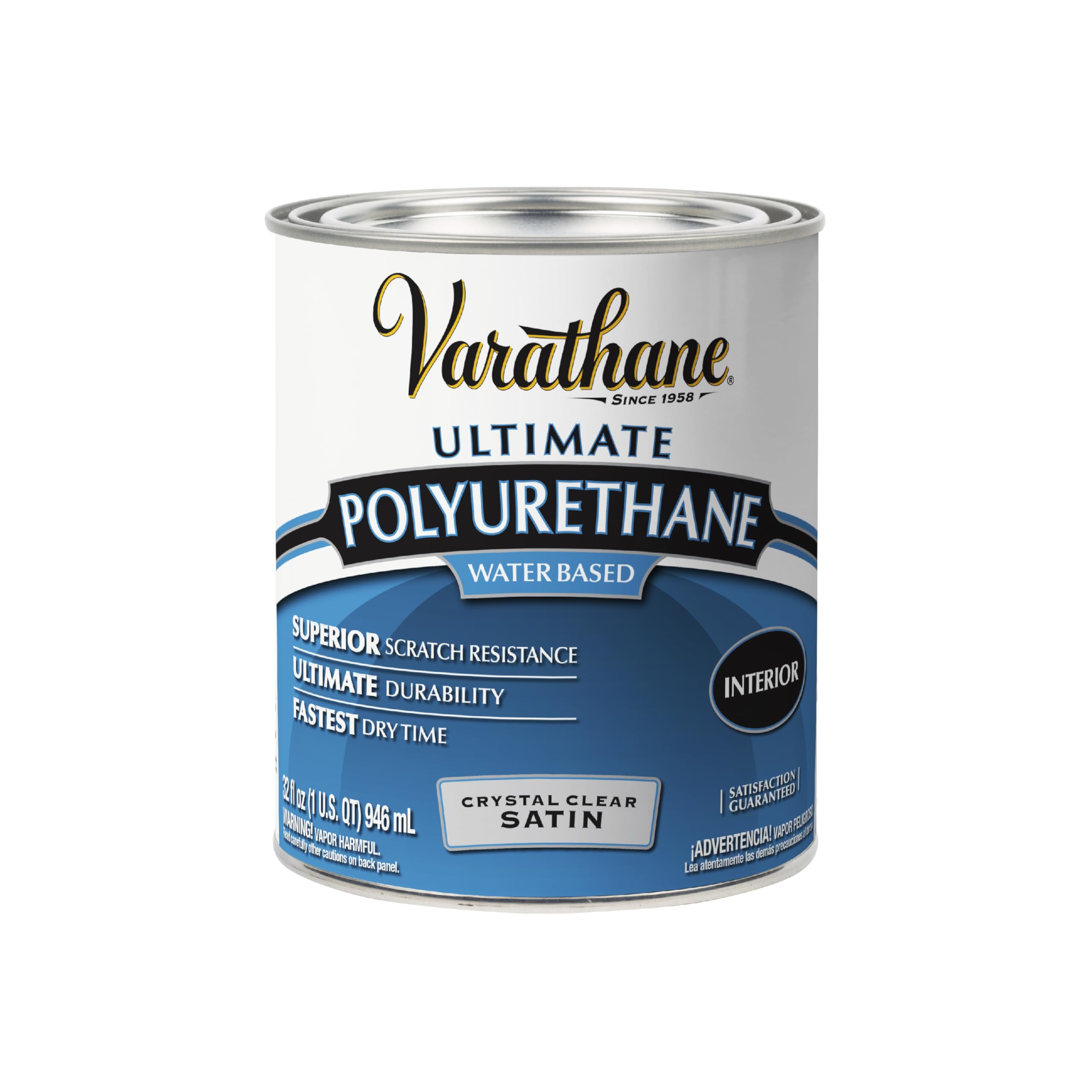 Varathane Rust-Oleum 200241H Water-Based Ultimate Polyurethane, Quart, Satin Finish