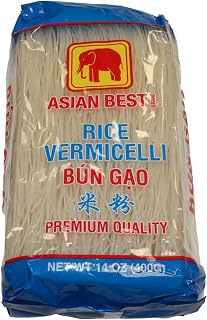 ASIANBEST Premium Rice Vermicelli Bun Gao, 14oz (3-Pack) - Authentic Vietnamese Noodles for Pho, Spring Rolls & Stir-Fries