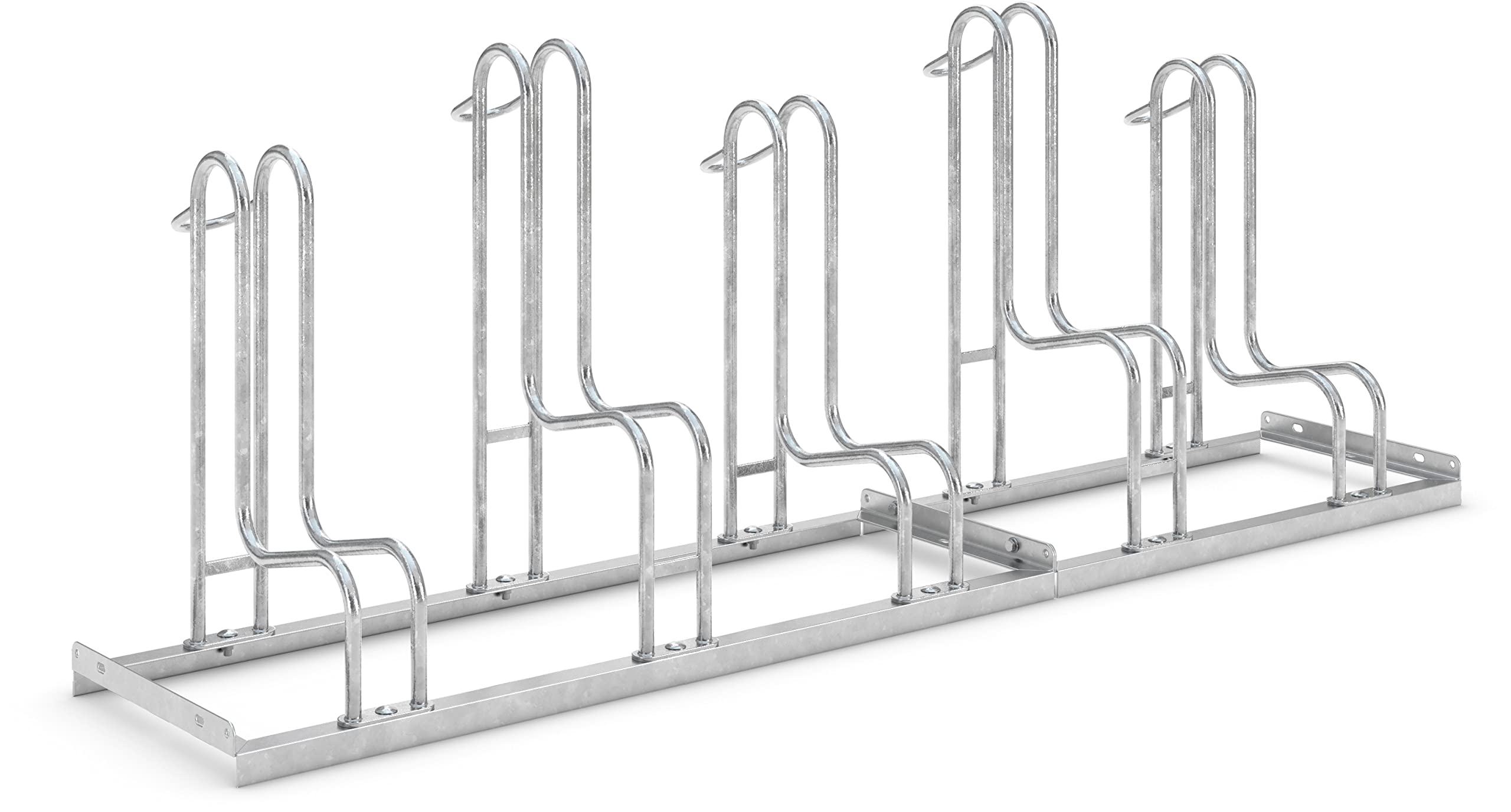Hochwertiger Fahrradständer Standparker 4055 BR | Sicherer Radständer für Fahrräder mit breite Reifen| 5 Fahrrad Stellplätze | einseitig | Stahl verzinkt | Fahrradparker Bodenparker Mehrfachständer