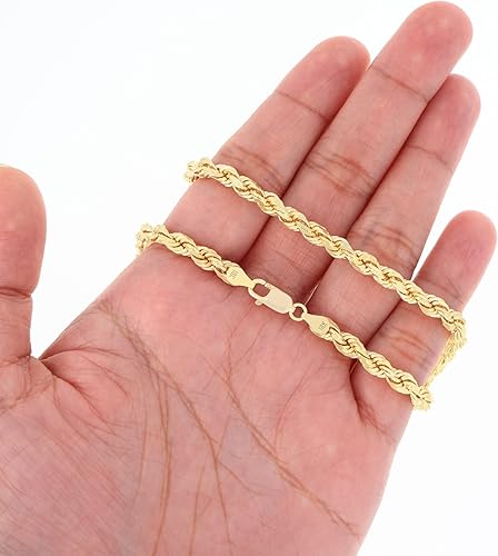 Miniatura 4 de Nuragold Collar con colgante de oro amarillo de 18 quilates, 0.197 in, con corte de diamante, joyería para hombre de 16, 18, 20, 22, 24, 26, 28, 30