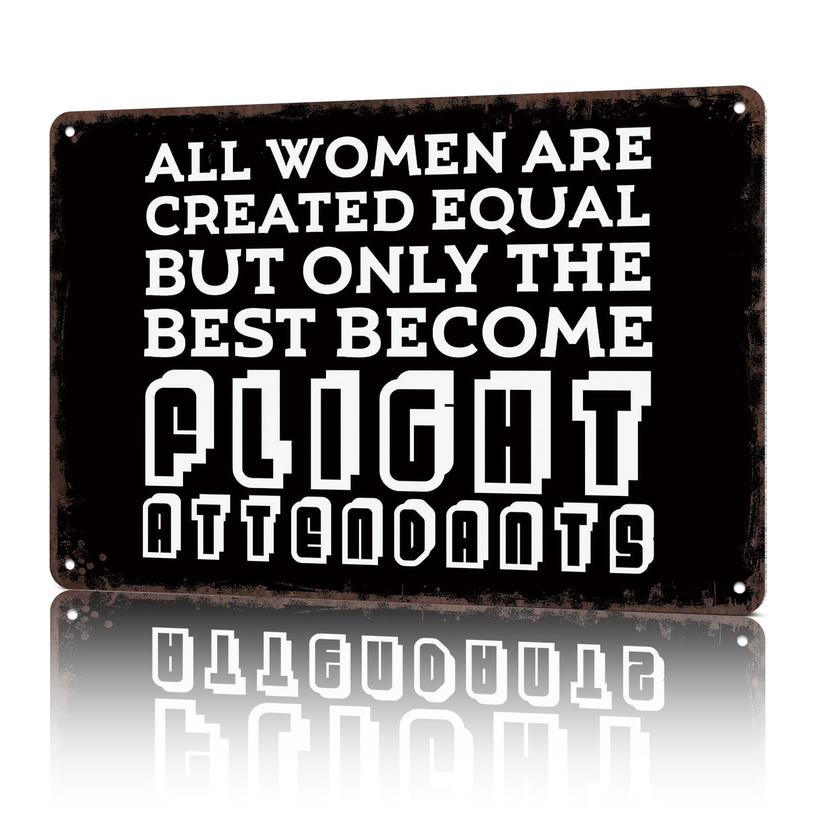 KWQDOZF Vintage Metal Signs Flight Attendant Joke Funny Tin Sign Poster Wall Art For Home Room Bedroom Office Decor 8x12inch