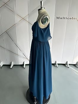 Amazon.com: Bridesmaid Dresses 2023 Chiffon V-Neck Off Shoulder Pleated  Split Evening Party Spaghetti Straps Empire Waist Formal Gown : Clothing,  Shoes & Jewelry