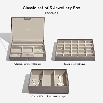 Stackers Mink Classic Medium Jewellery Box, Set of 3