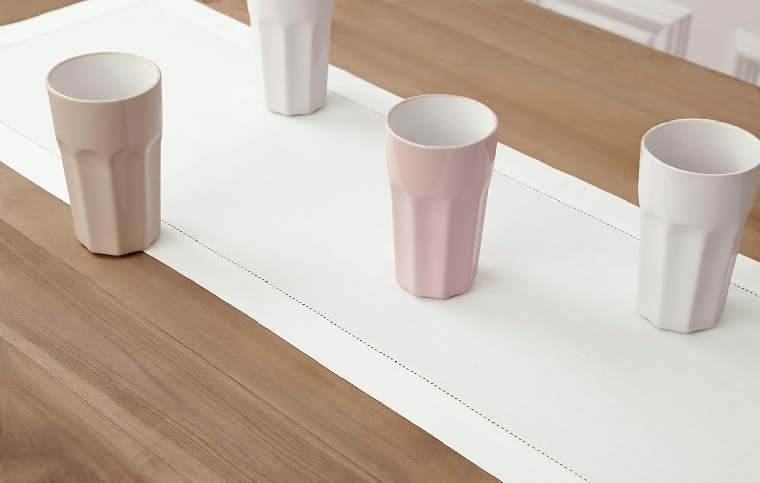 Solino Home Cotton Linen Tablecloth Dark Green – 58 x 104 Inch Hemstitch Tablecloth for Fall, Thanksgiving, Christmas, Holidays, Winter – Machine Washable and Handcrafted from Natural Fabric : Home & Kitchen