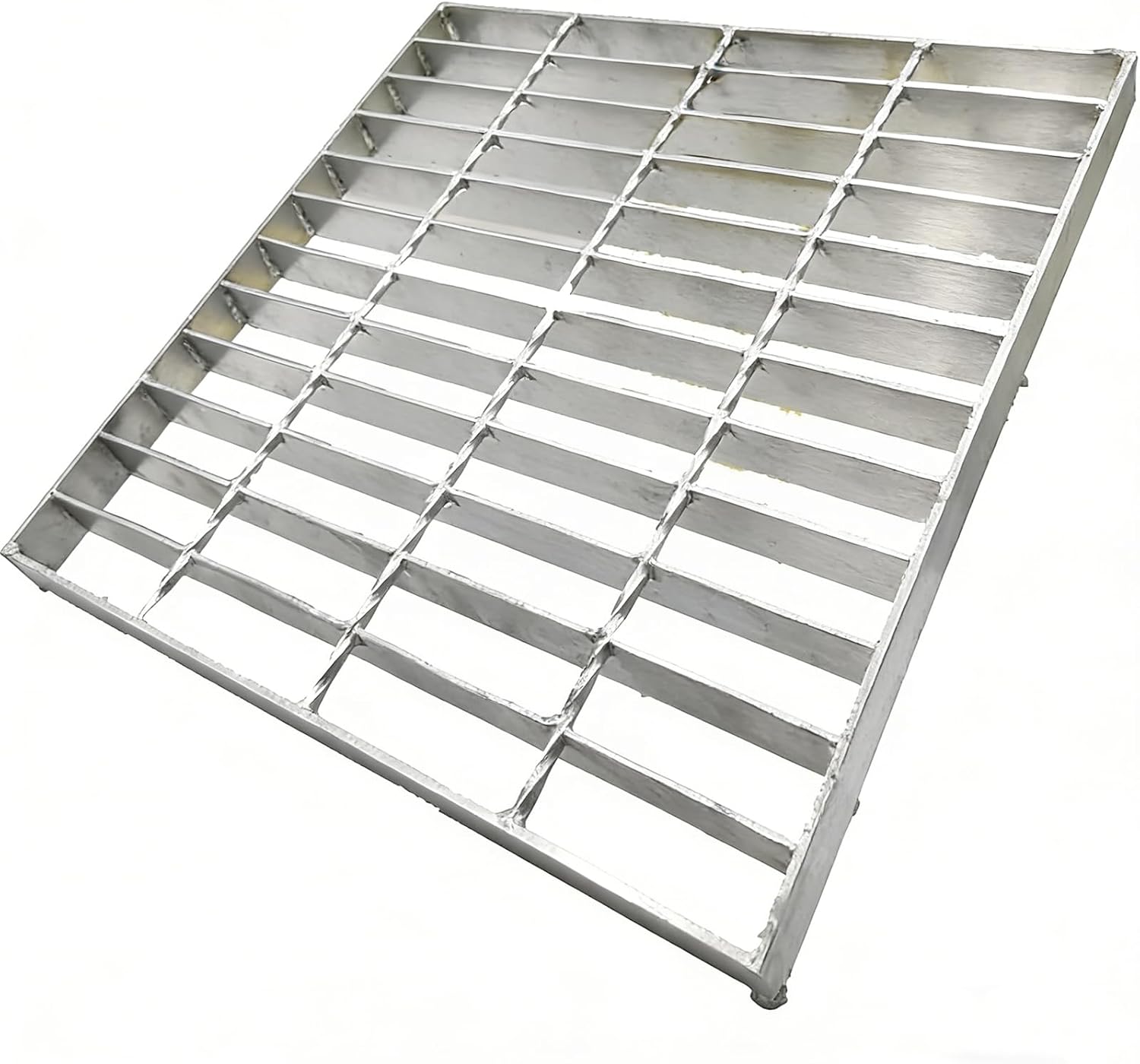 23.63x23.63in Galvanized Steel Drain Grate, Heavy Duty B125 Class Outdoor Drain Cover, Rust-Proof Square Metal Sewer Grate for Garage Driveway Yard Downspout Sewer